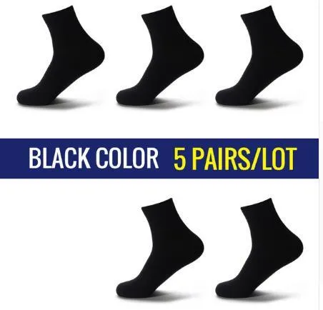 5 Pairs High Quality Casual Men's Business Socks For Men Cotton Brand Crew Autumn Winter Black White Socks