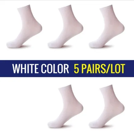 5 Pairs High Quality Casual Men's Business Socks For Men Cotton Brand Crew Autumn Winter Black White Socks