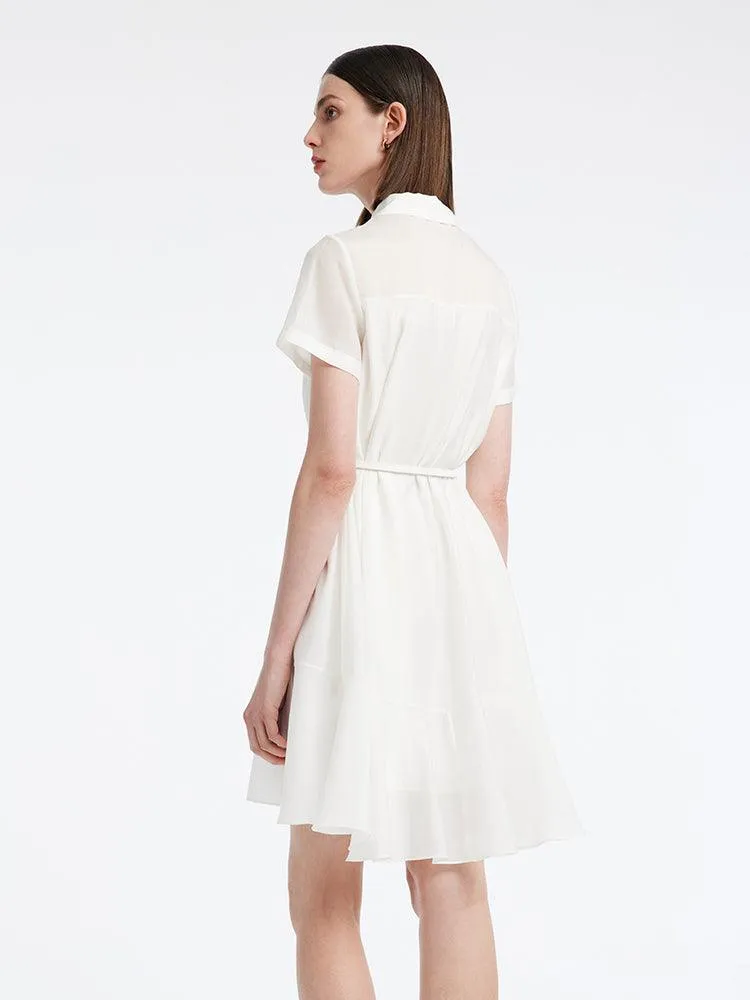 A-line Shirt Dress With Belt