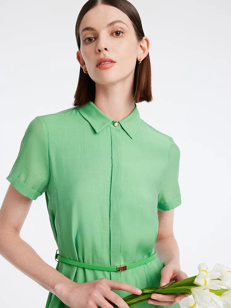 A-line Shirt Dress With Belt