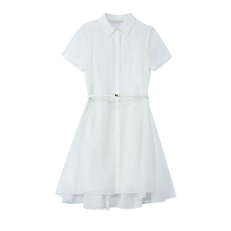 A-line Shirt Dress With Belt