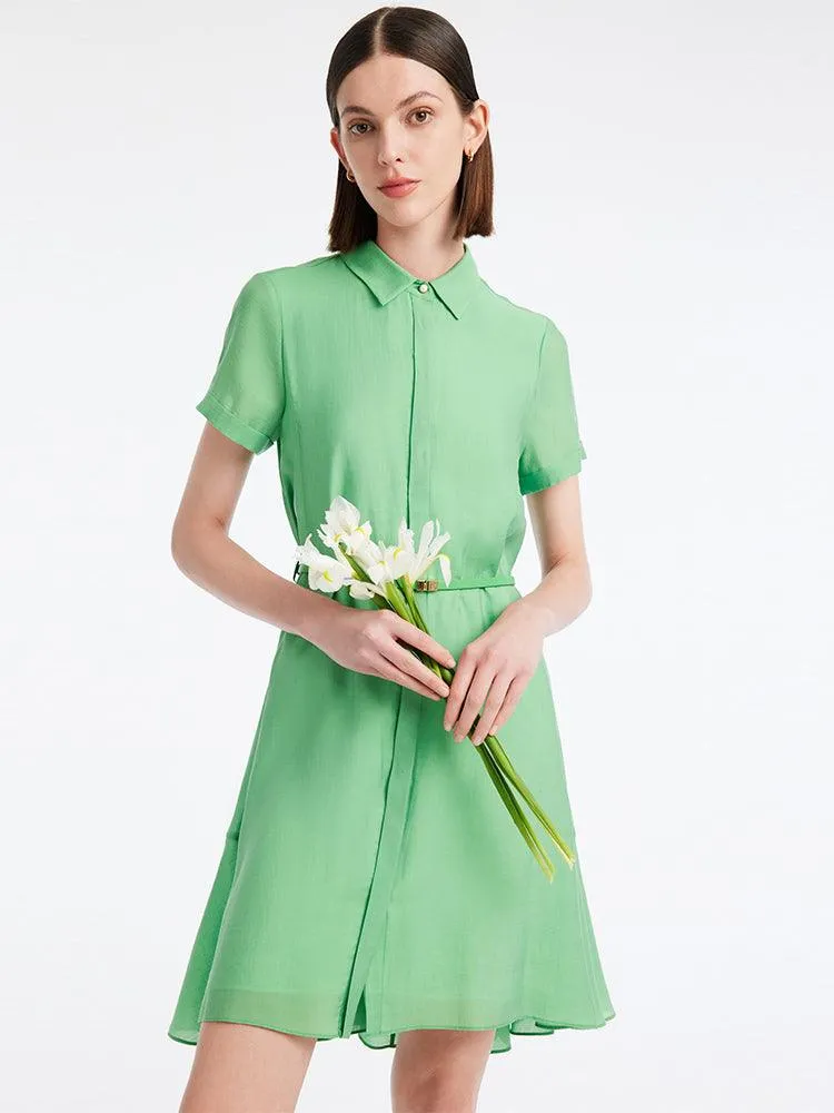 A-line Shirt Dress With Belt