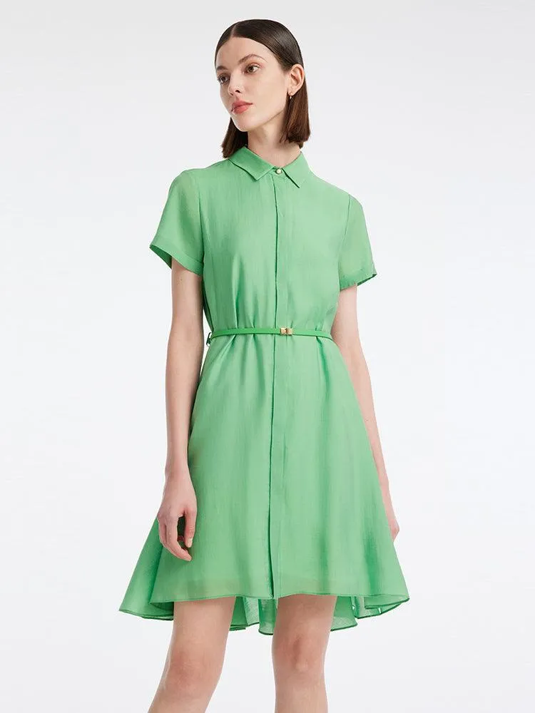 A-line Shirt Dress With Belt