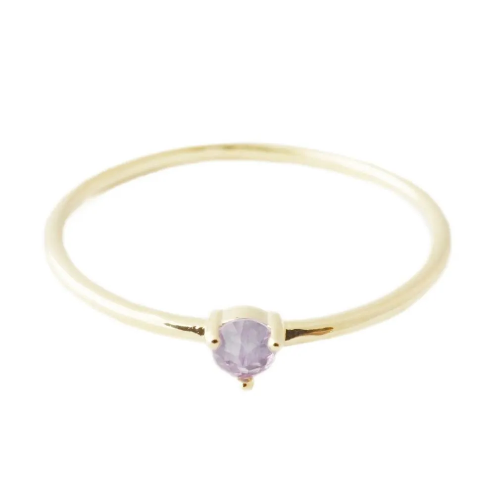 Amethyst Point Solitaire Ring