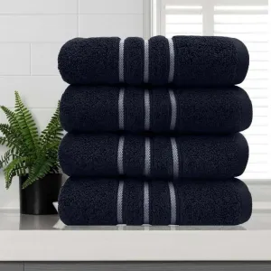 Amor Classic Dobby Stripe Super Soft Premium Cotton Sailor Blue Hand Towel 4 Pack