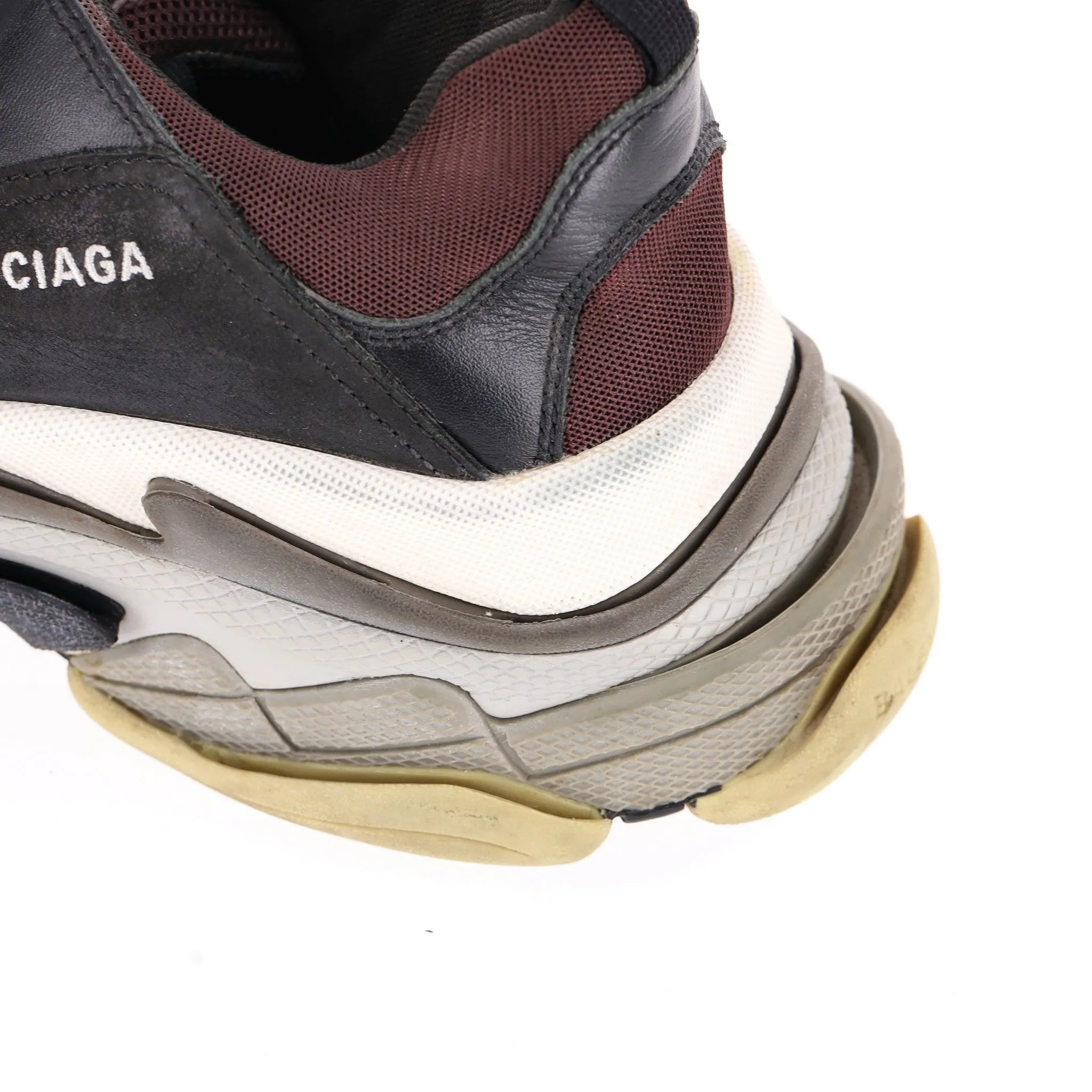 Balenciaga Triple S Leather, Nubuck & Mesh Sneakers. Size 45