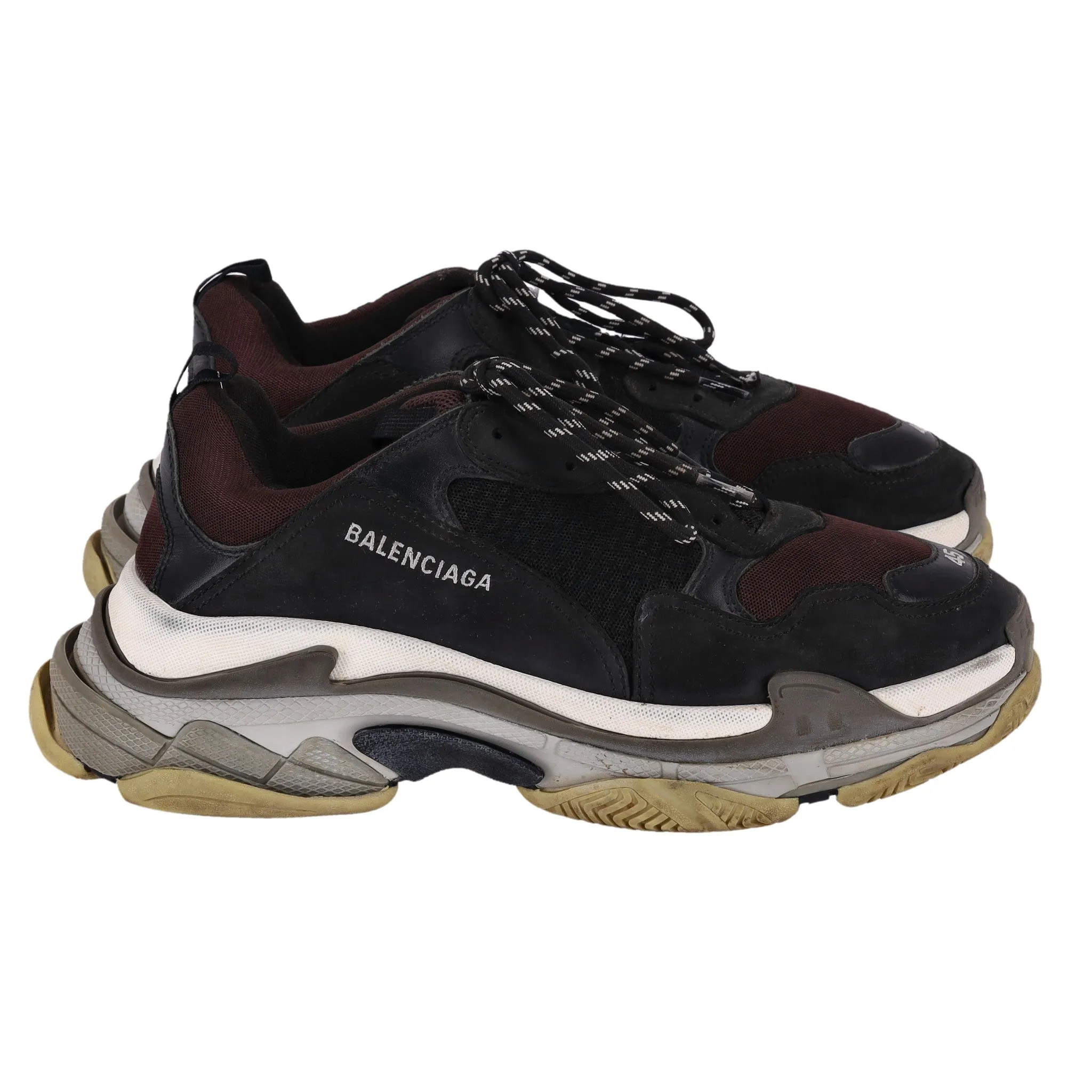 Balenciaga Triple S Leather, Nubuck & Mesh Sneakers. Size 45