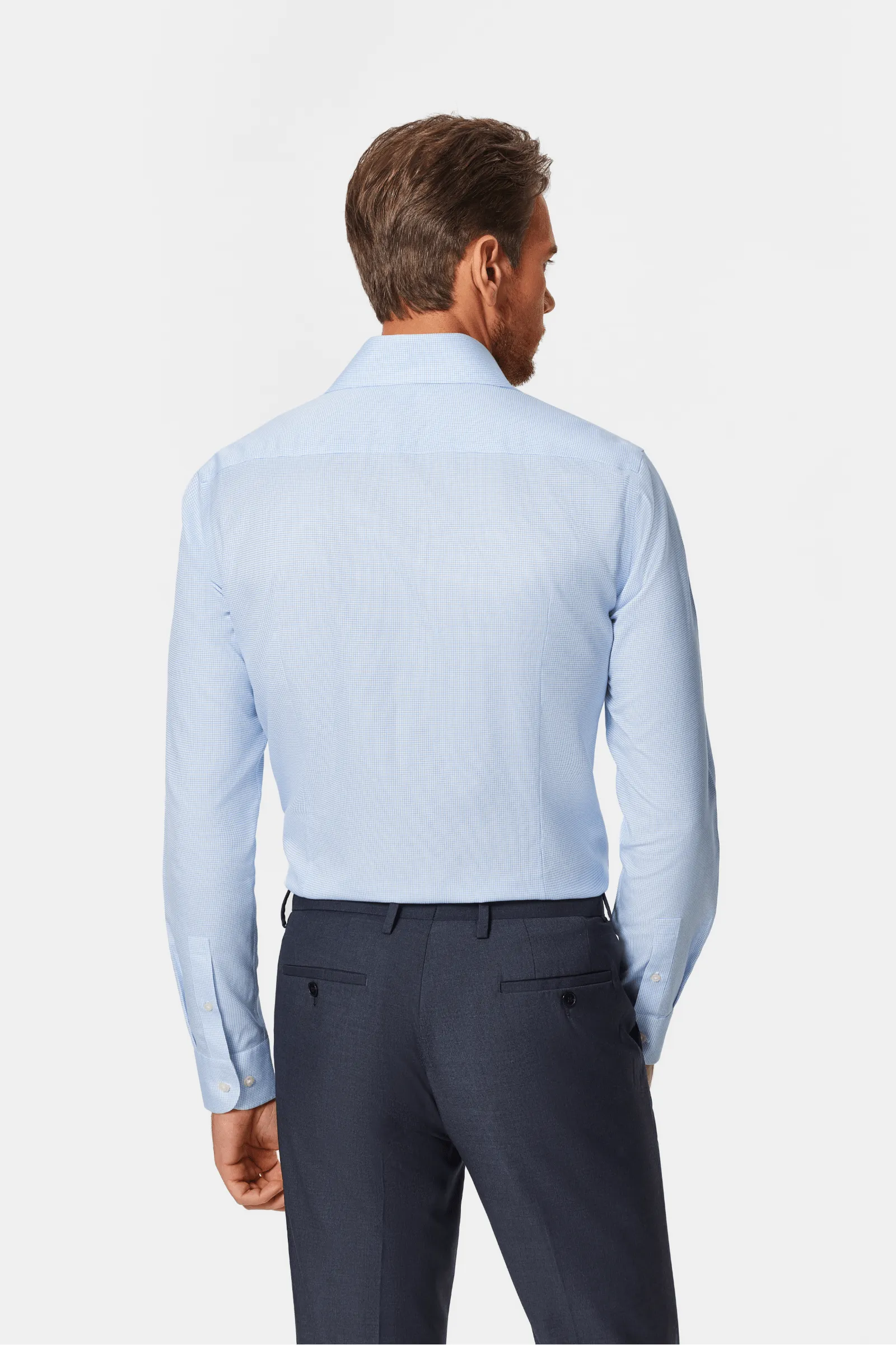 Bateman Blue Weave Lucious Non-Iron Shirt