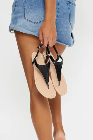 Black Strap Detail Sandal