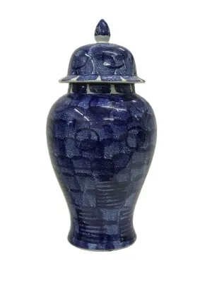 Blue Abstract Ginger Jar Tall