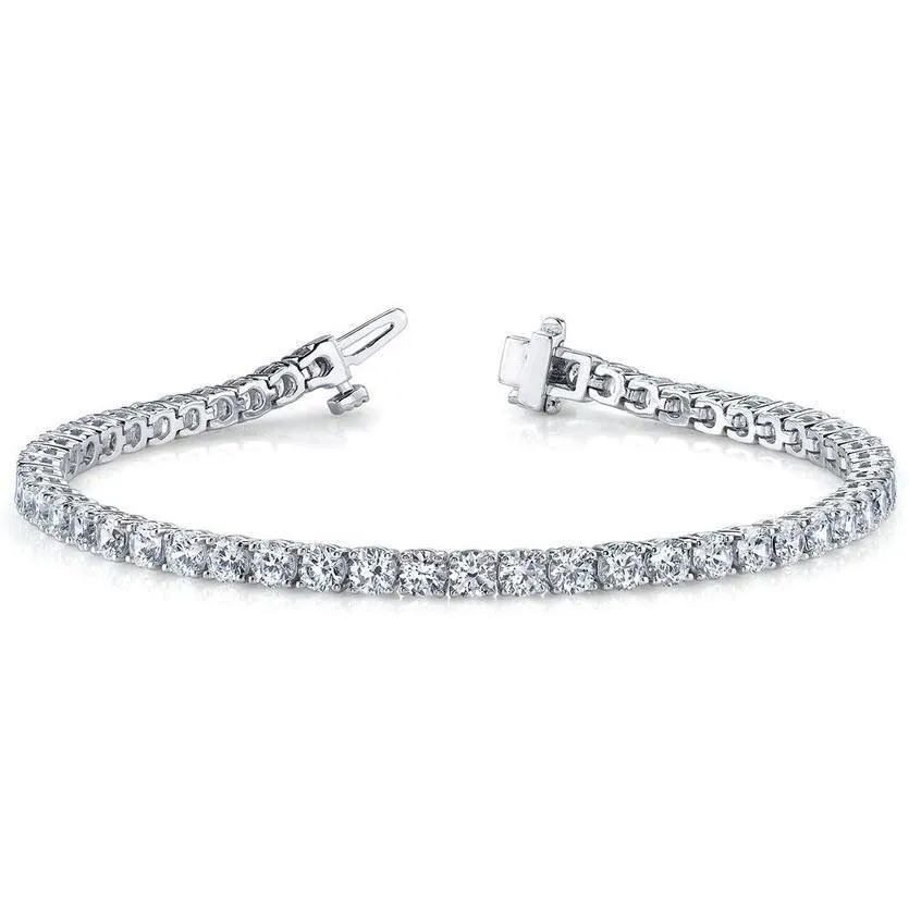 Classic Rounded Links Tennis Moissanite or Diamond Bracelet