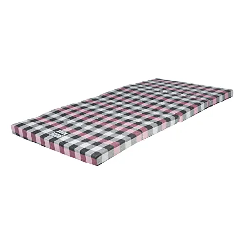 COLOFLY Dual Comfort Reversible | Foldable UHD Foam | Single Bed Mattress | 4 Fold Multi Pink | (72x35x3)