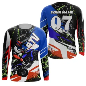 Custom Name Number ATV Motocross Jersey UPF30  Quad Bike 3D Long Sleeve Shirt Adult Youth Off-road Racing