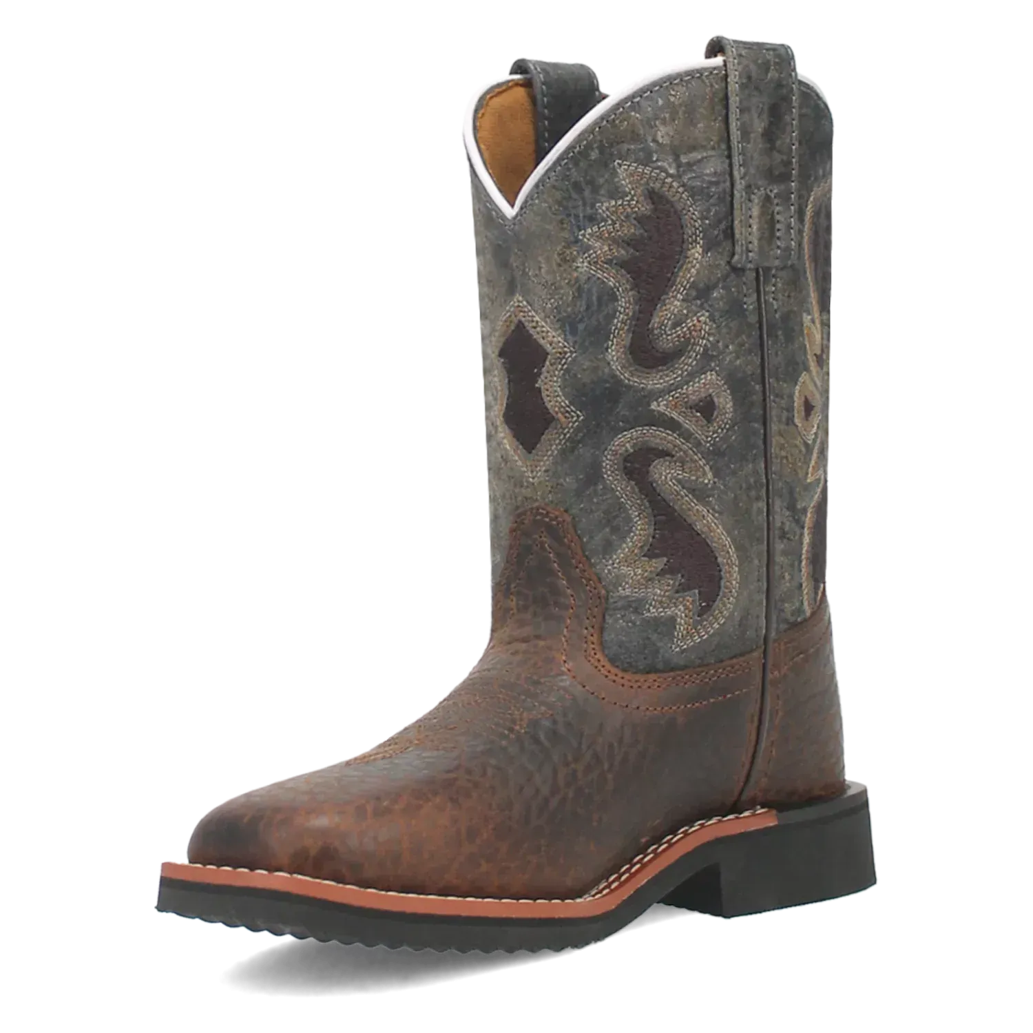 Dan Post Creek (Dark Navy/Brown) - Little Kid's/Big Kid's Leather Cowboy Boots