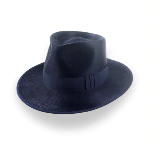 Denim Blue Luxurious Silk Finish Fedora for Men | The Zephyr