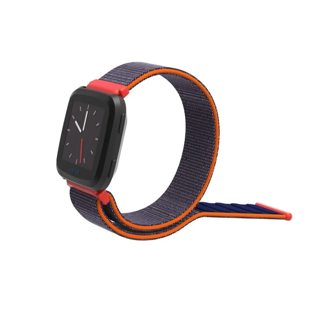 Fitbit Versa velcro closure flexible watchband - Blue / Red