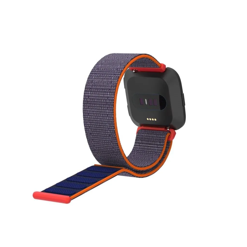 Fitbit Versa velcro closure flexible watchband - Blue / Red