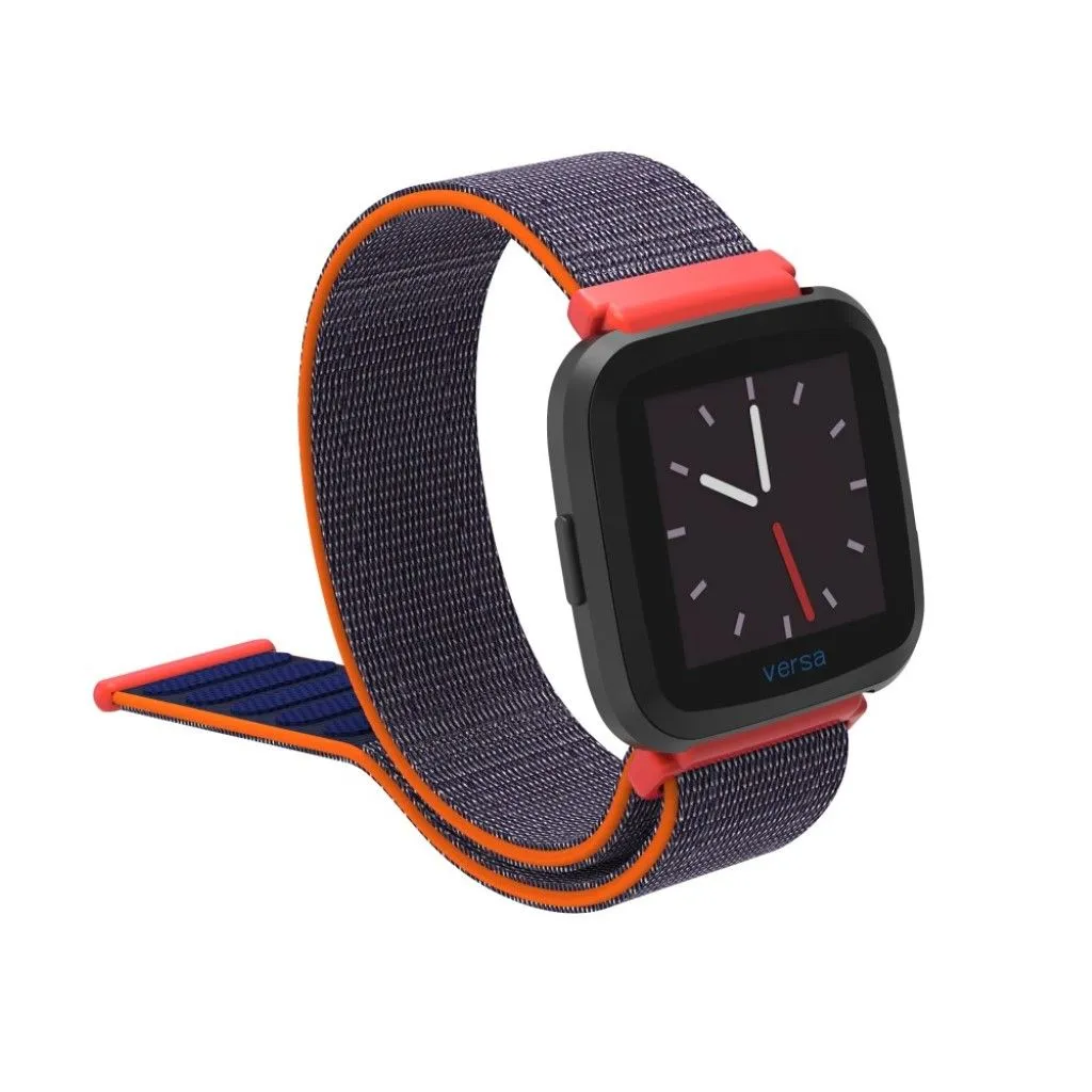 Fitbit Versa velcro closure flexible watchband - Blue / Red