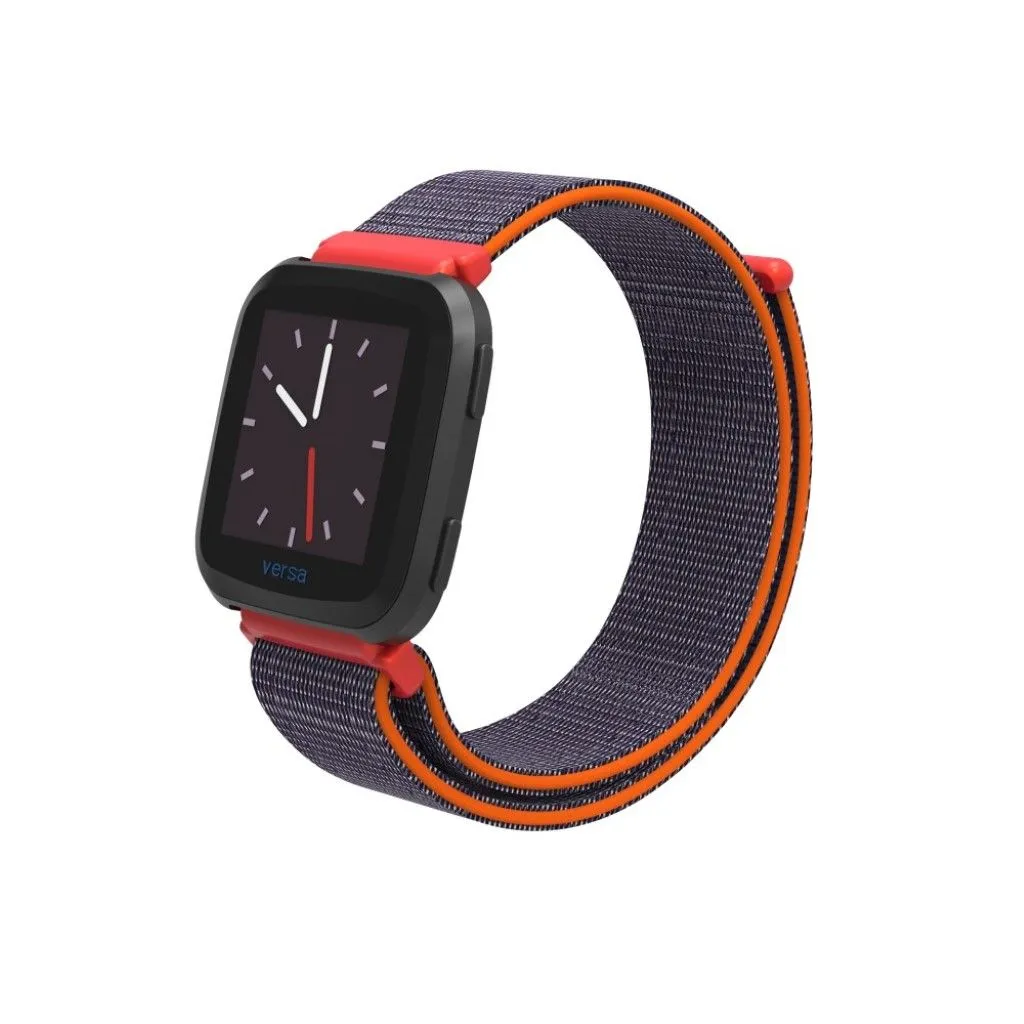 Fitbit Versa velcro closure flexible watchband - Blue / Red