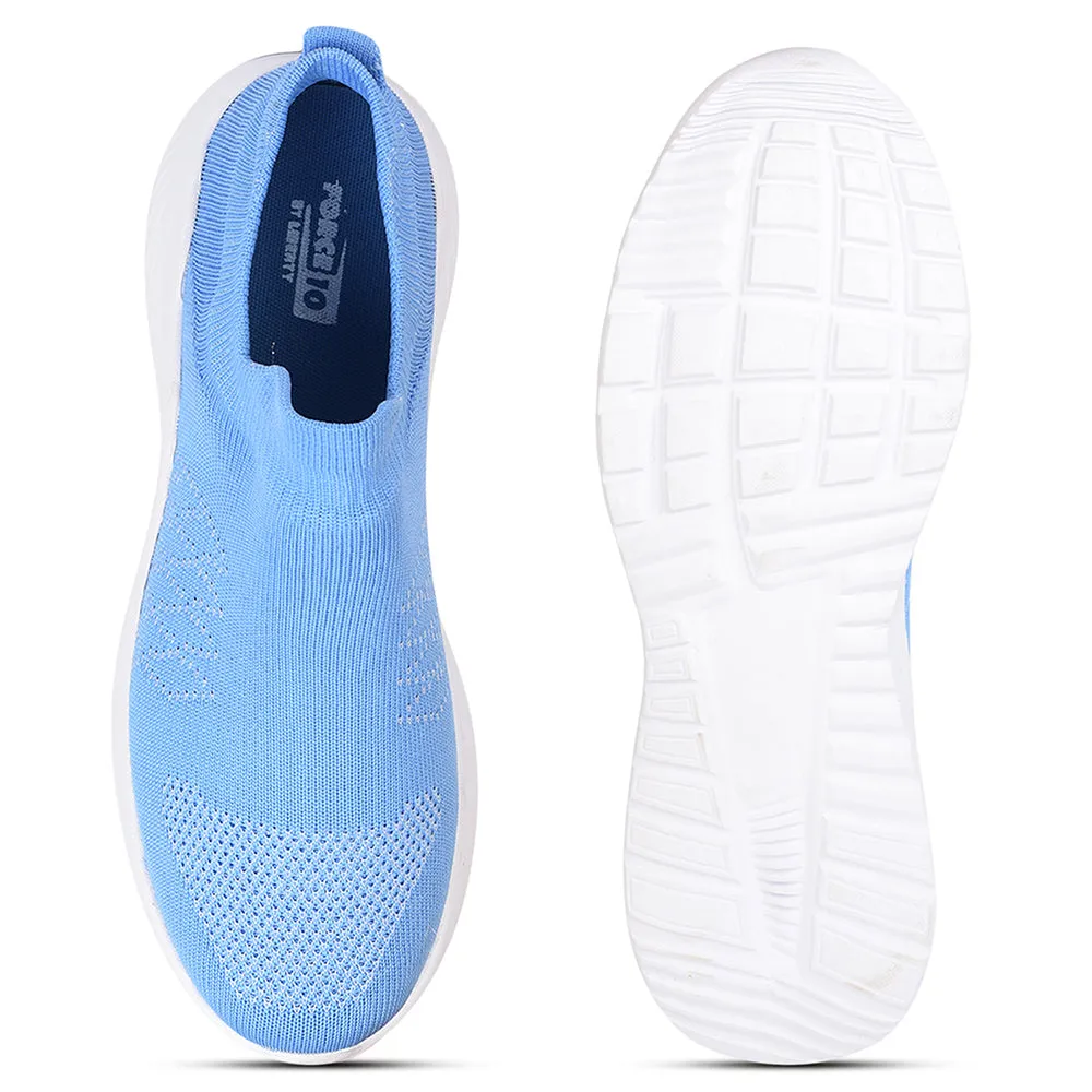 Force 10 Sports Non Lacing Shoe For Ladies ( S.Blue ) Rose-1E By Liberty