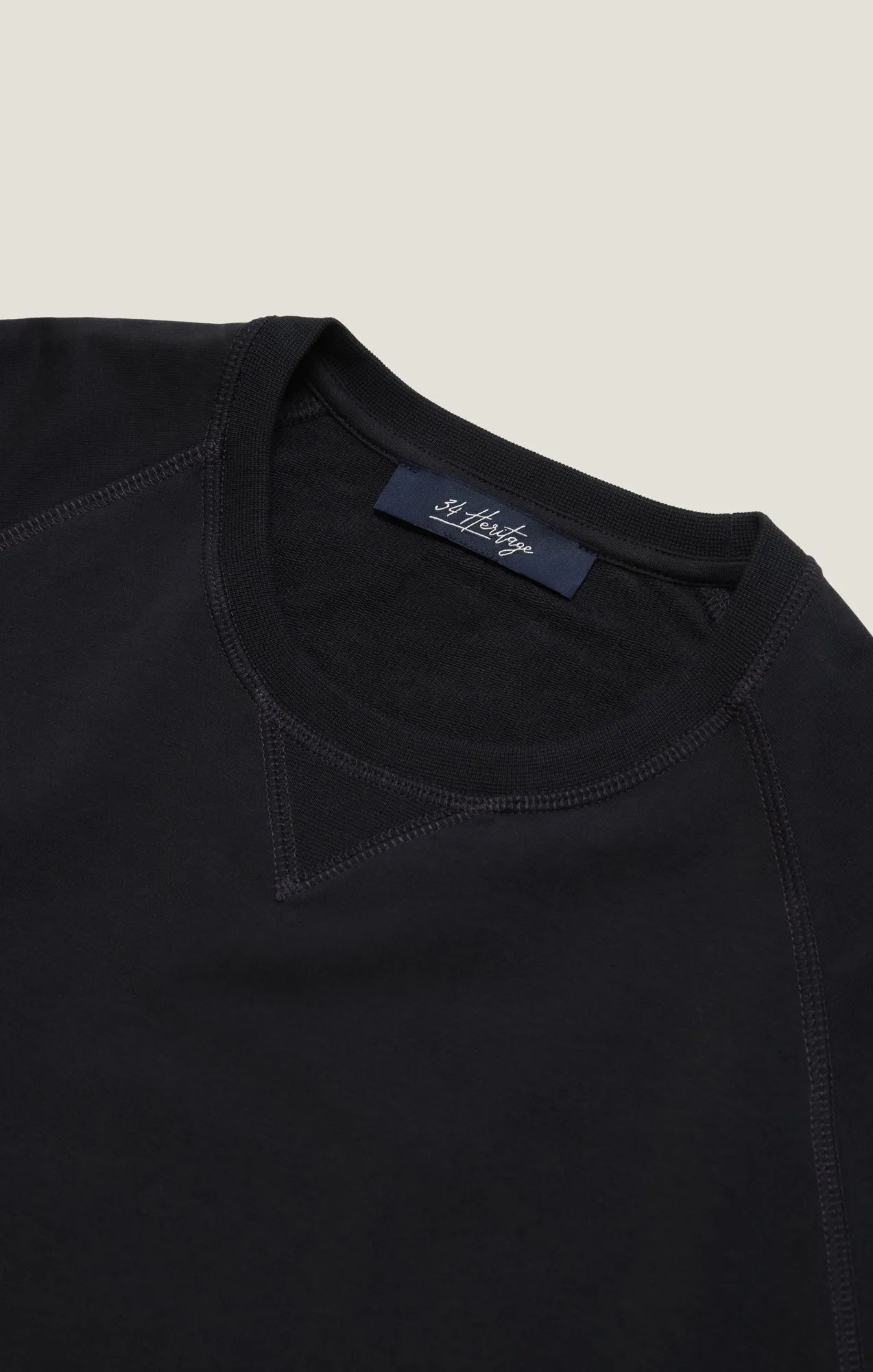 French Terry Crew Sweatshirt In Black