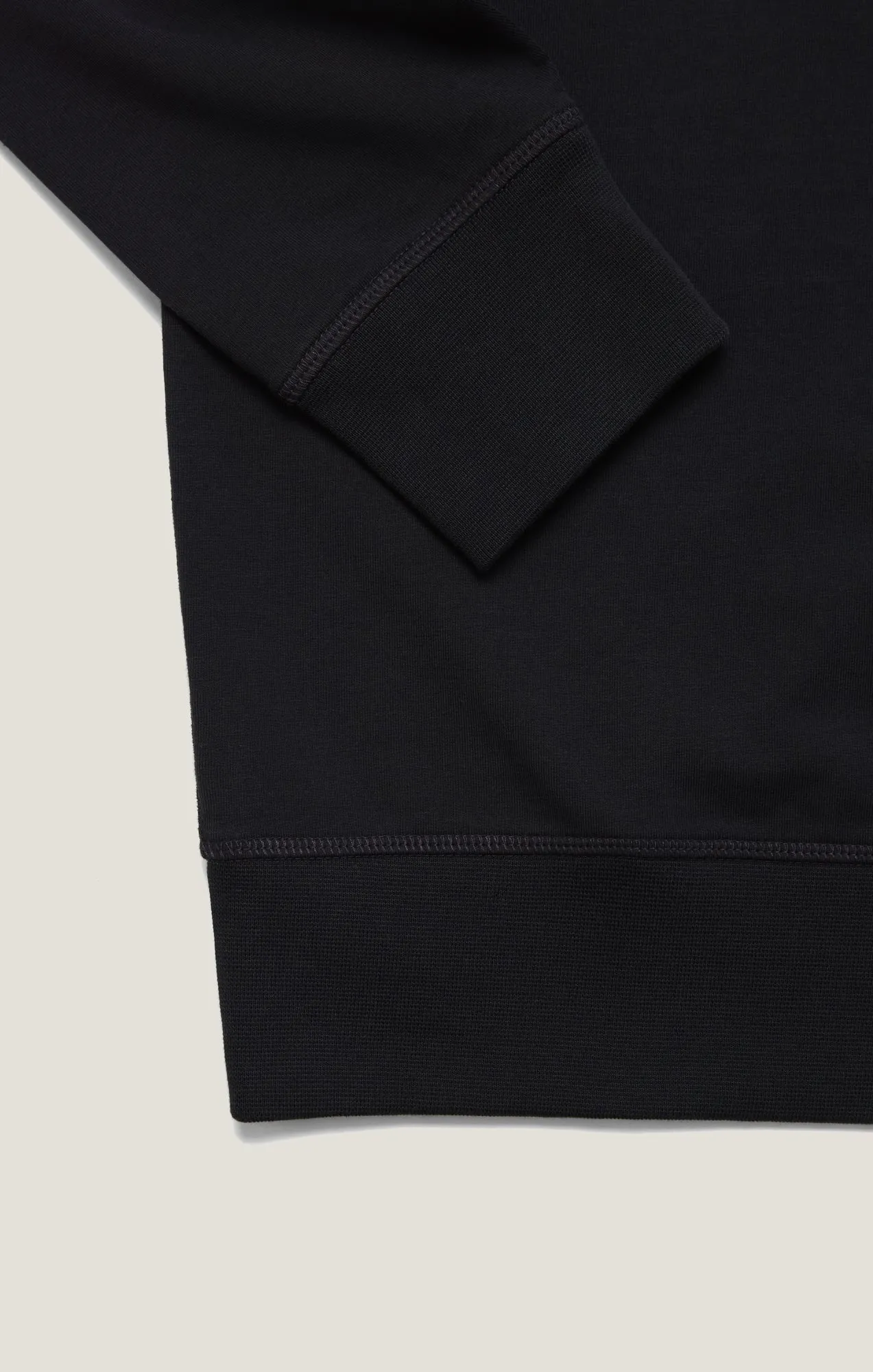 French Terry Crew Sweatshirt In Black