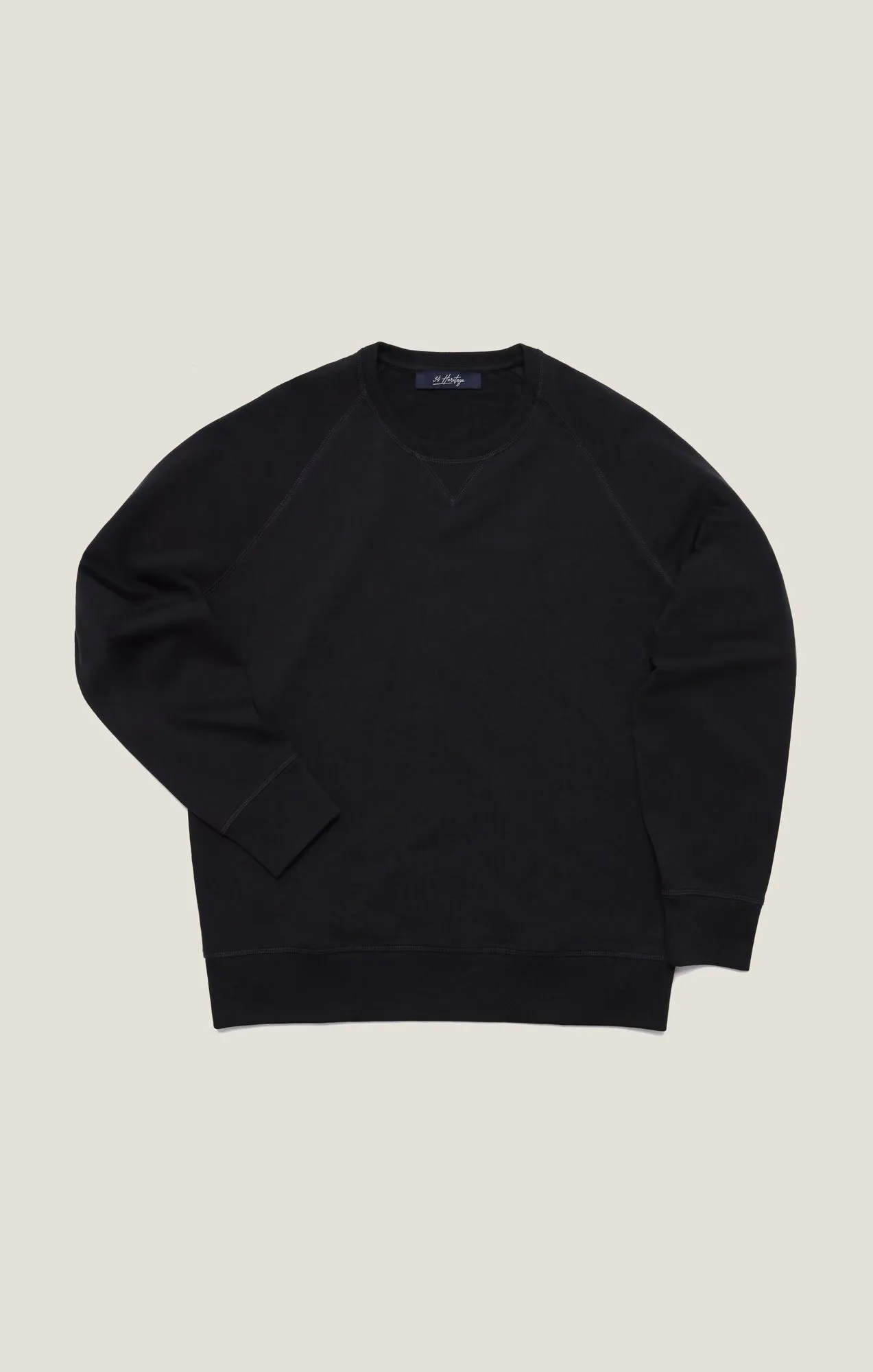 French Terry Crew Sweatshirt In Black