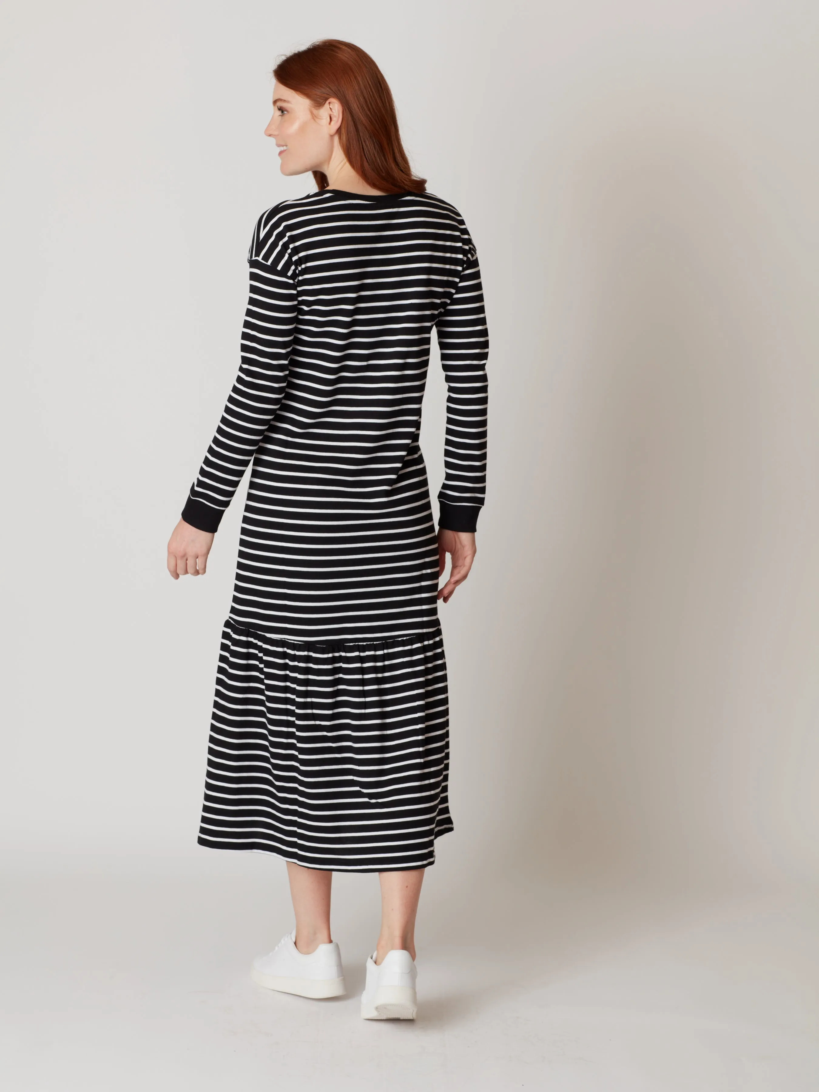 Gianna Striped Cotton Midi Dress