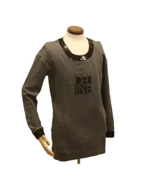 Gray Black Celine Sweatshirt Dress