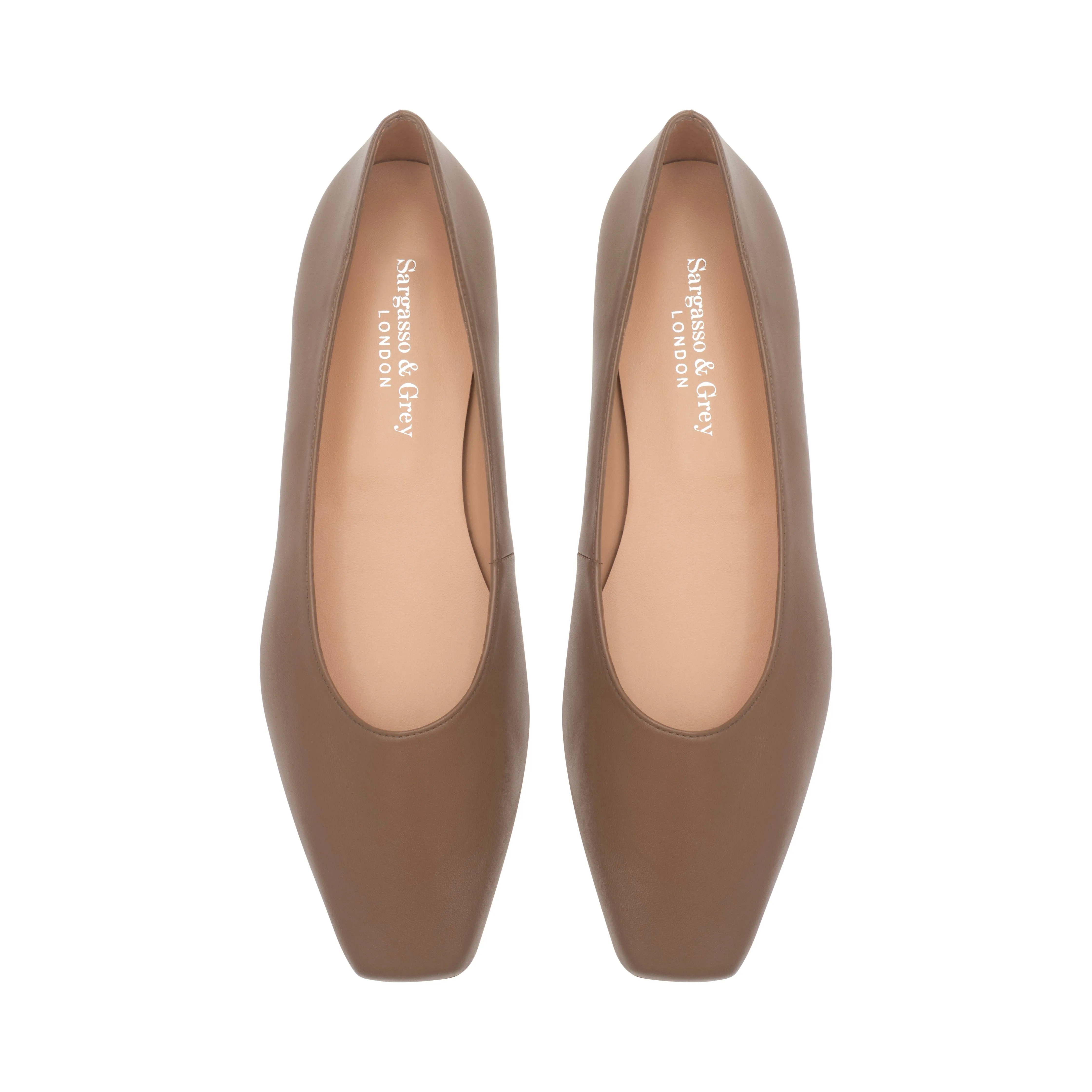 Hepburn Wide Fit Ballet Flats - Latte Leather