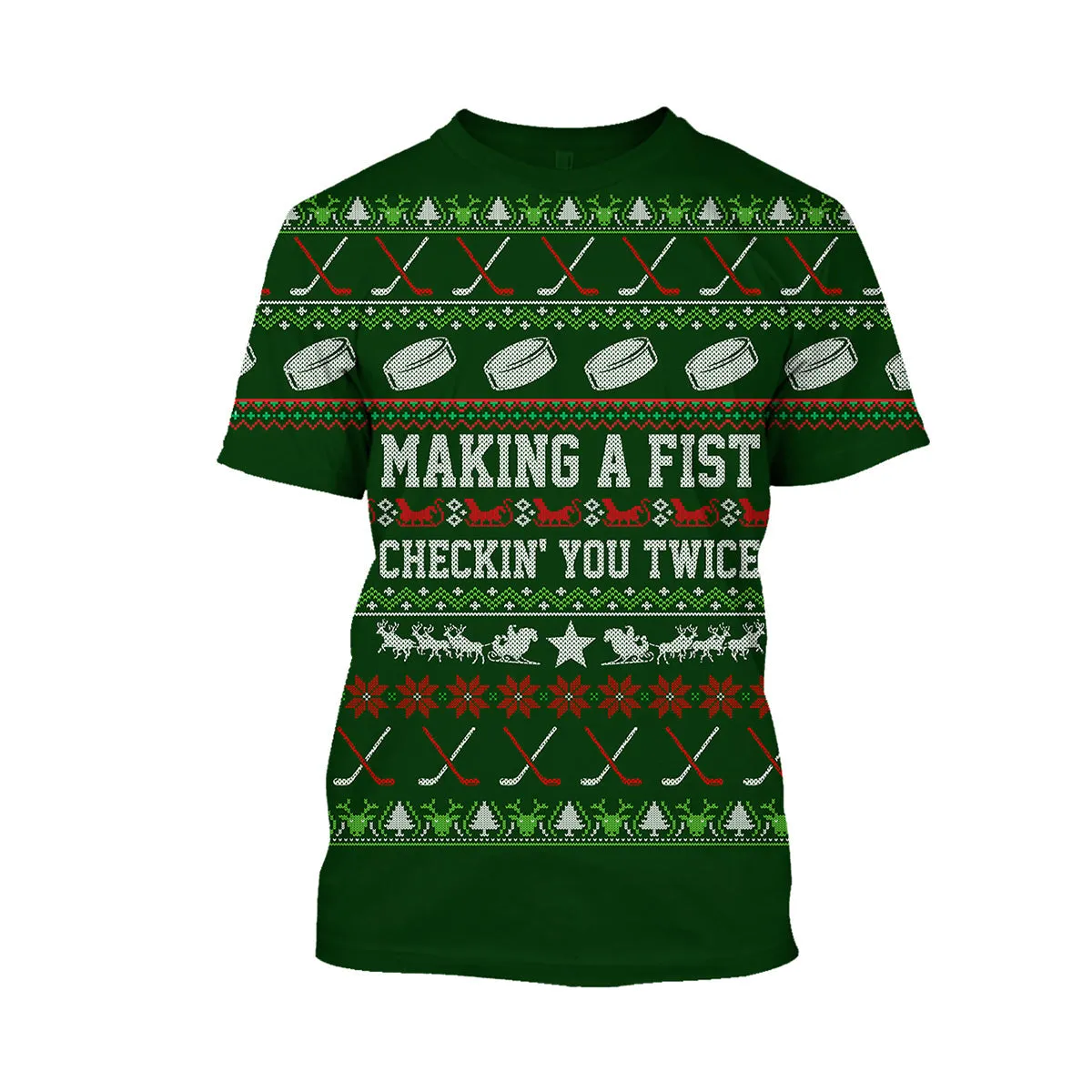 Hockey Christmas 3D All Over Printed 3D Long Sleeve Shirt