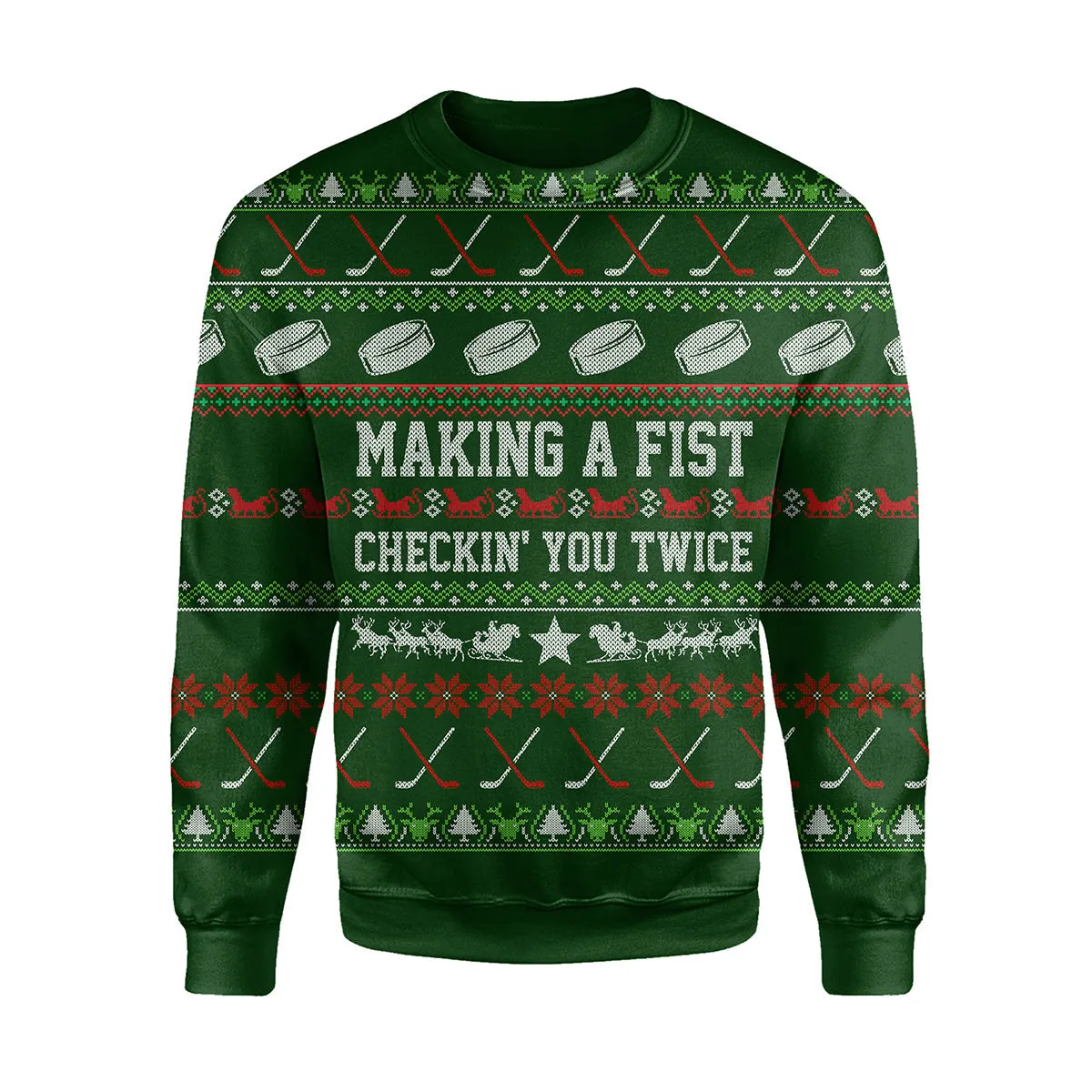 Hockey Christmas 3D All Over Printed 3D Long Sleeve Shirt