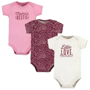 Hudson Baby Cotton Bodysuits, Little Love Flowers 3-Pack