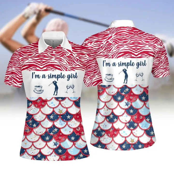 I'm A Simple Girl Wine Women Golf Apparel, Women Short Sleeve Polo Shirt, Sleeveless Polo Shirt