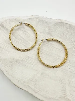 Jona Textured Gold Hoop Earrings