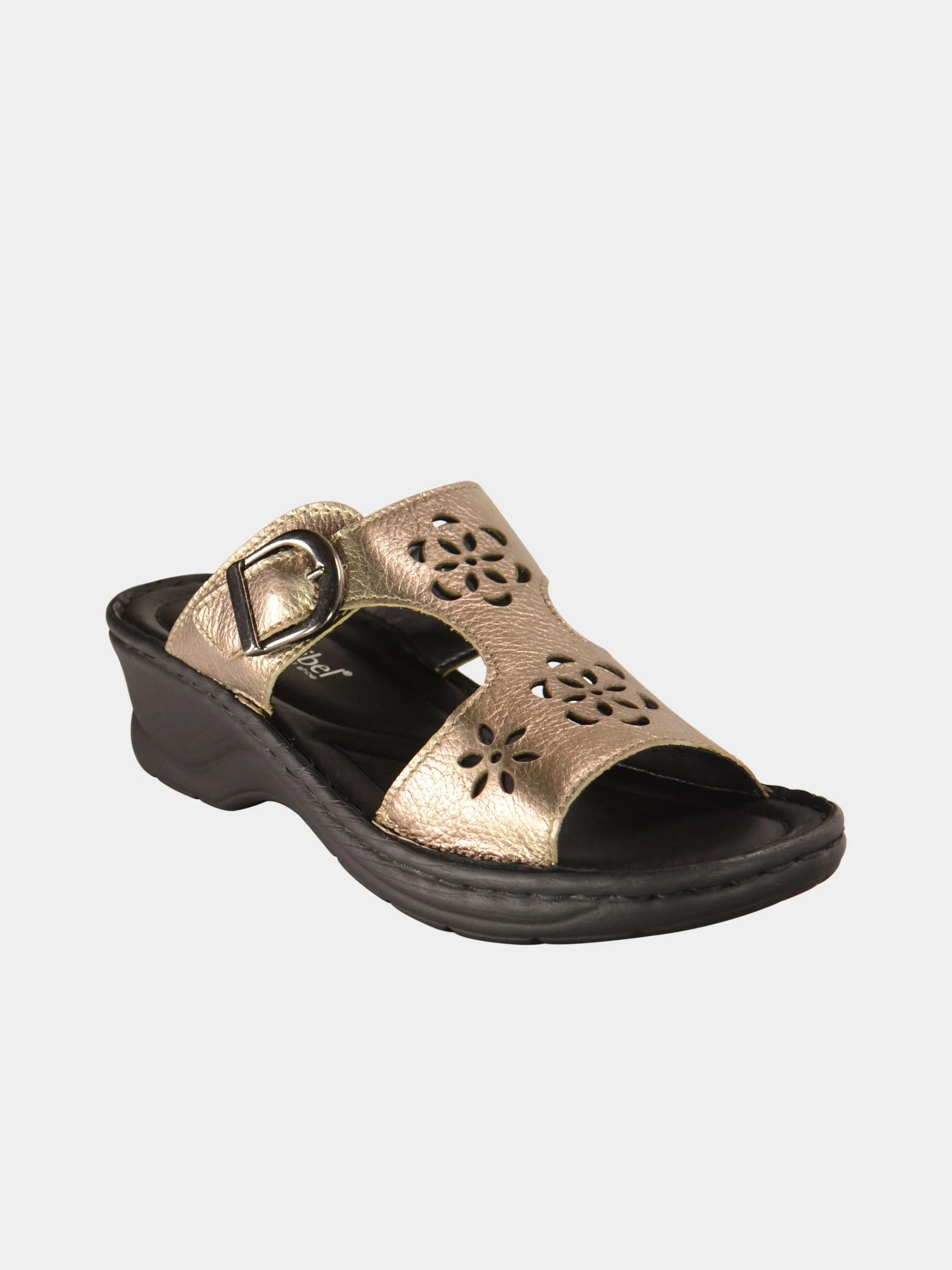 Josef Seibel Women Slider Sandals in Brown Leather