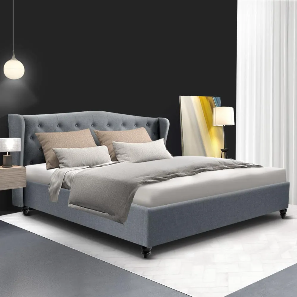 King Premium Package | Altona Bed Grey, Algarve Euro Top Mattress (Medium Firm) & Bamboo Mattress Topper!