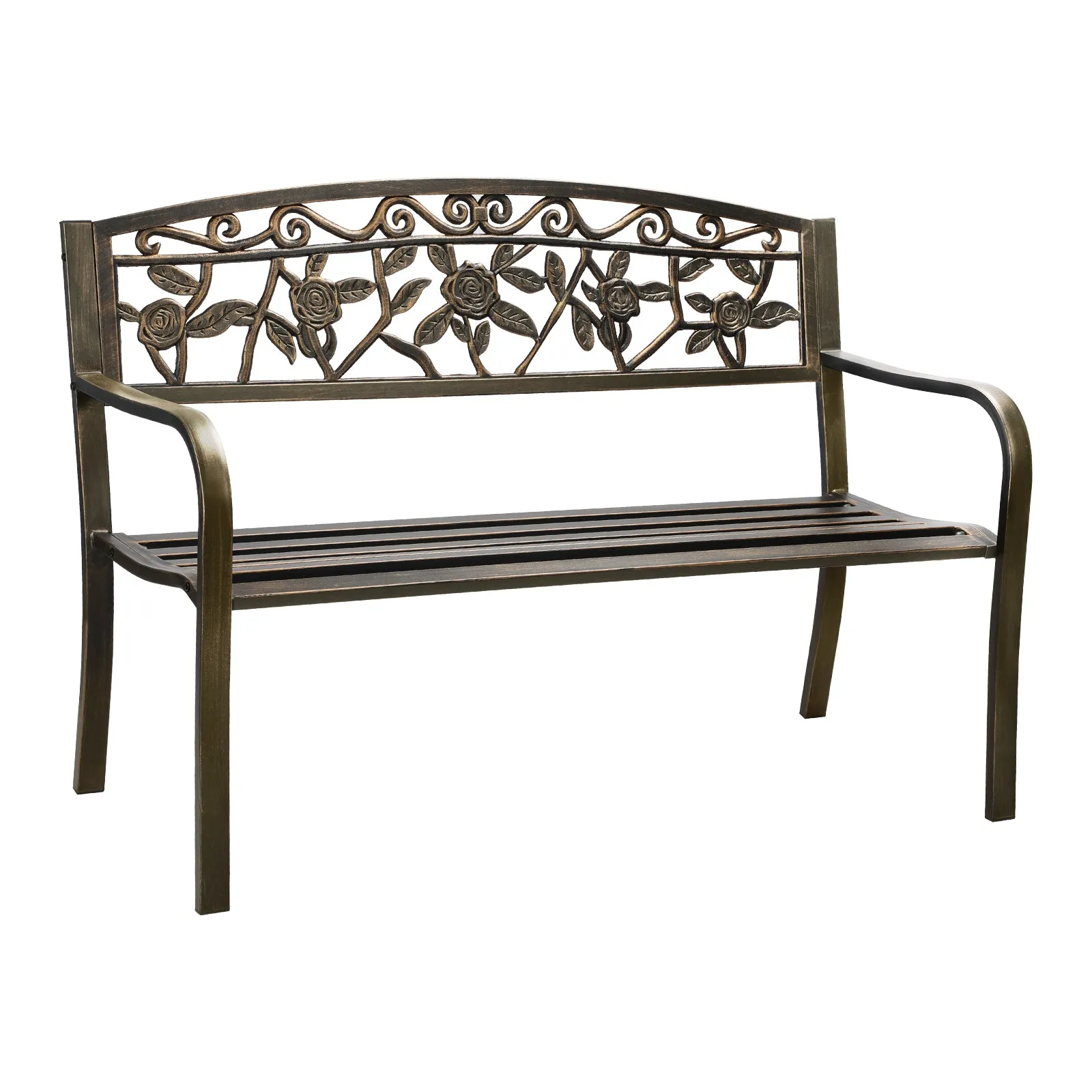 Livsip Garden Bench Outdoor Furniture Patio Seat Park Backyard Chair Bronze