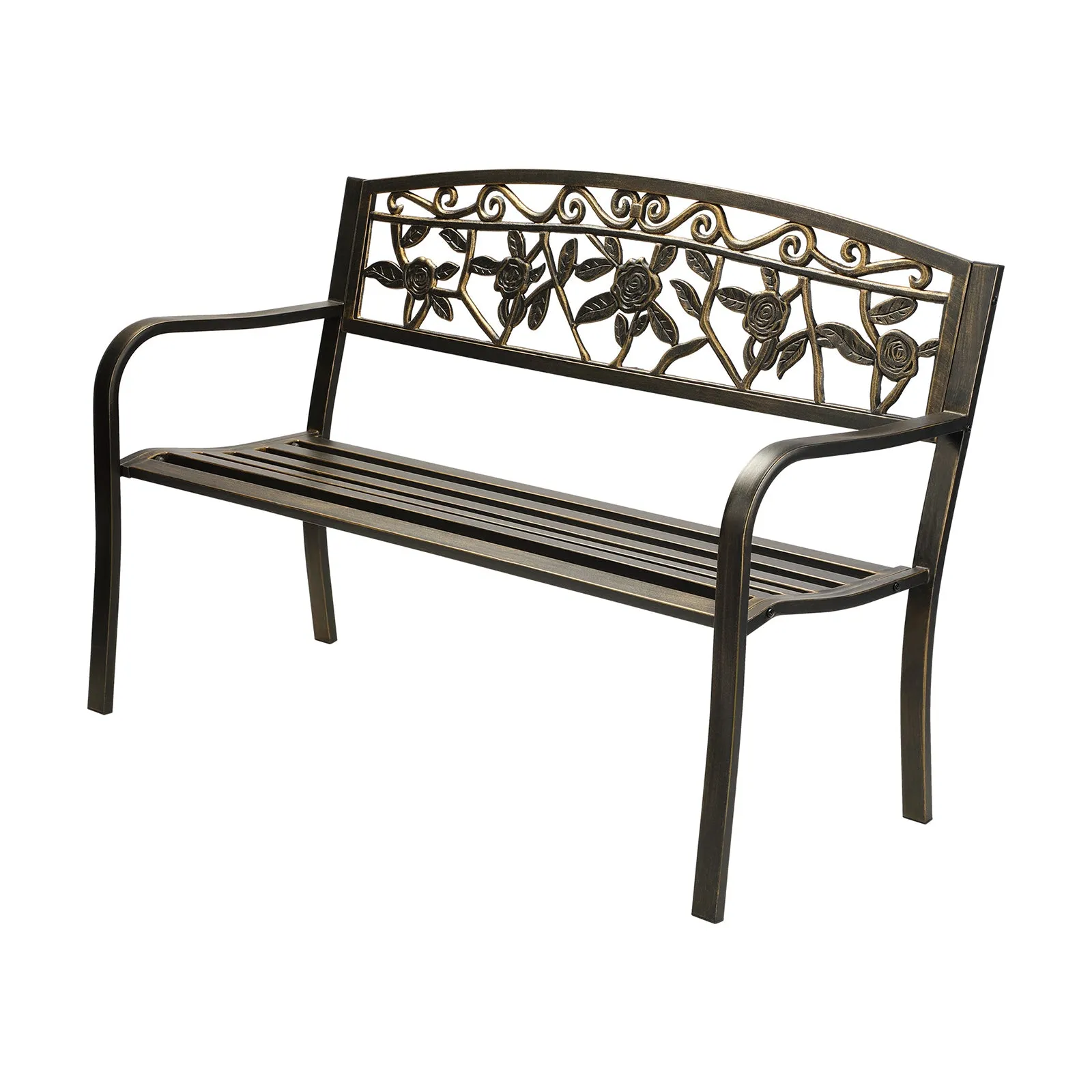 Livsip Garden Bench Outdoor Furniture Patio Seat Park Backyard Chair Bronze