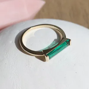 Lorena Baguette Ring (Spring Green)