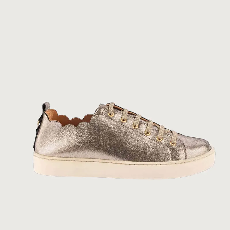 Maison Toufet Julie Gold Leather Trainers