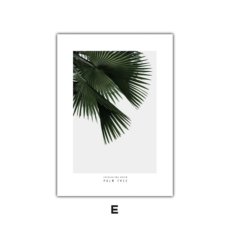 Minimalist Green Leaves Modern Botanical Specimen Wall art Fine Art Canvas Prints Gallery Wall Pictures For Living Room Dining Room Art Decor