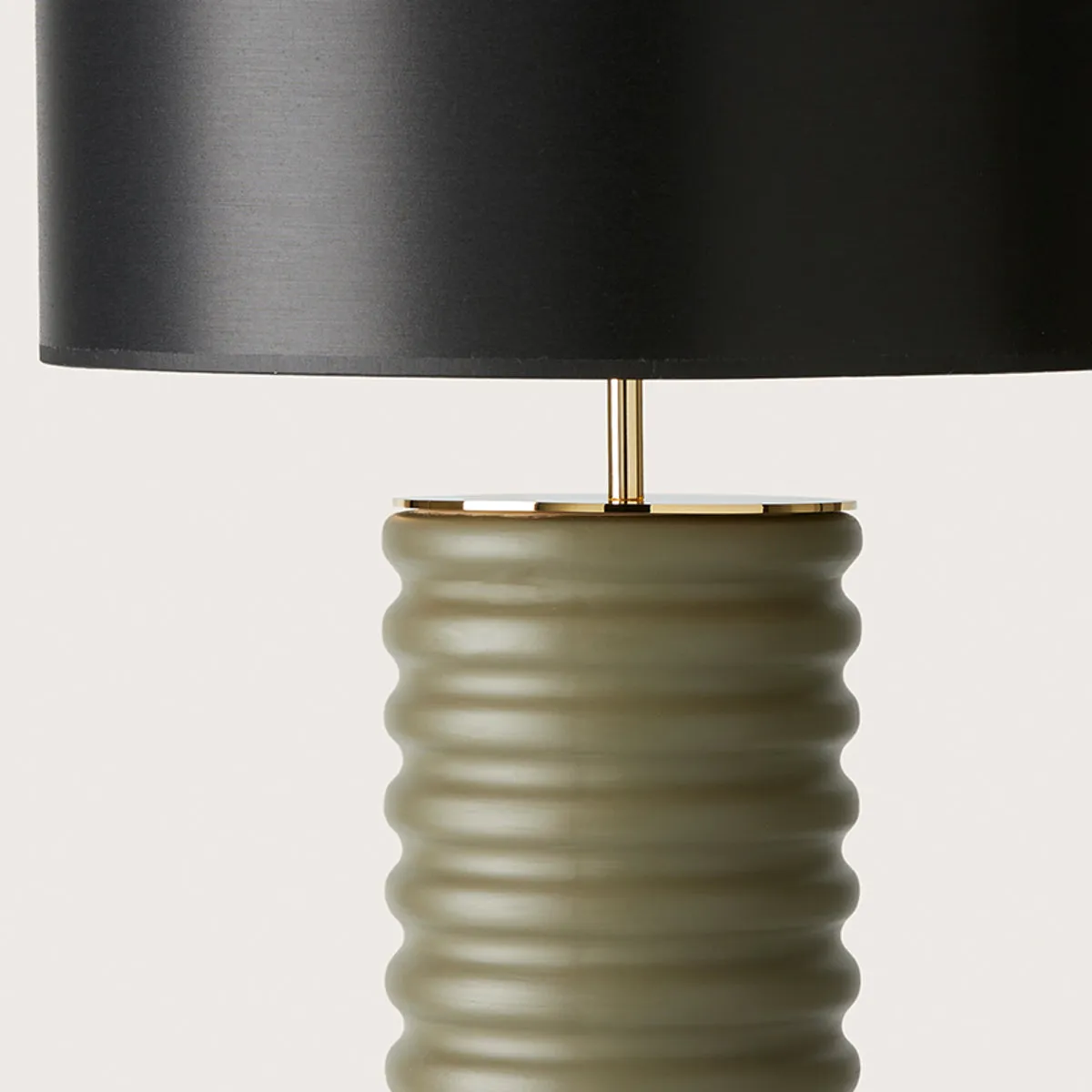 Minimalist Sage 68cm Ribbed Ceramic Table Lamp