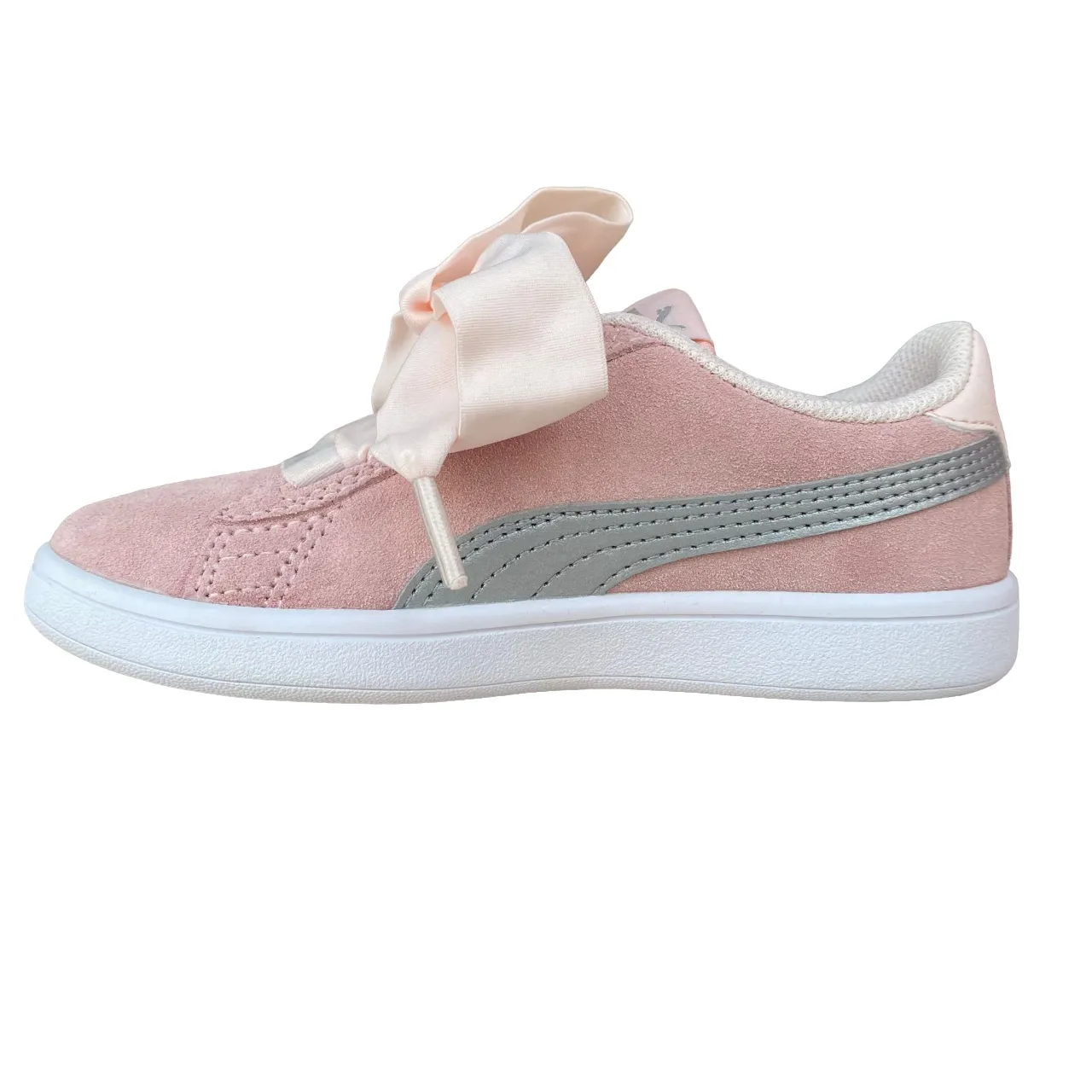 Puma girls' sneakers Smash V2 Ribbon AC PS 366004 02 pearl-silver