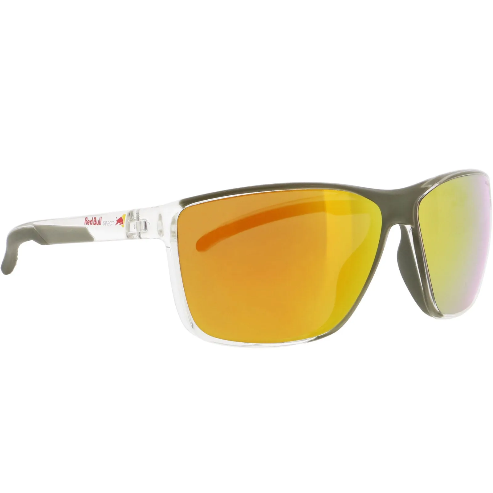 Red Bull SPECT Mens Drift Polarized Active Sunglasses - Shiny Clear/Olive