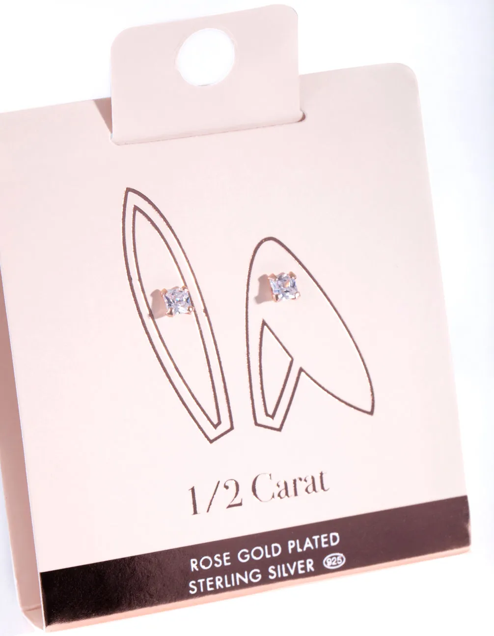 Rose Gold Plated 1/2 Carat Studs