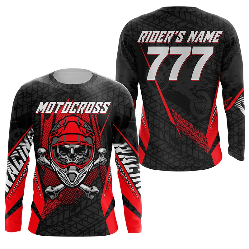 Skull Motocross Men Women Jersey Custom Multicolor Dirt Bike Off-Road Motorcycle Long Sleeve Shirt