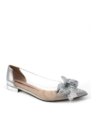 Starry Night Bow Vinyl Ballerina Flats