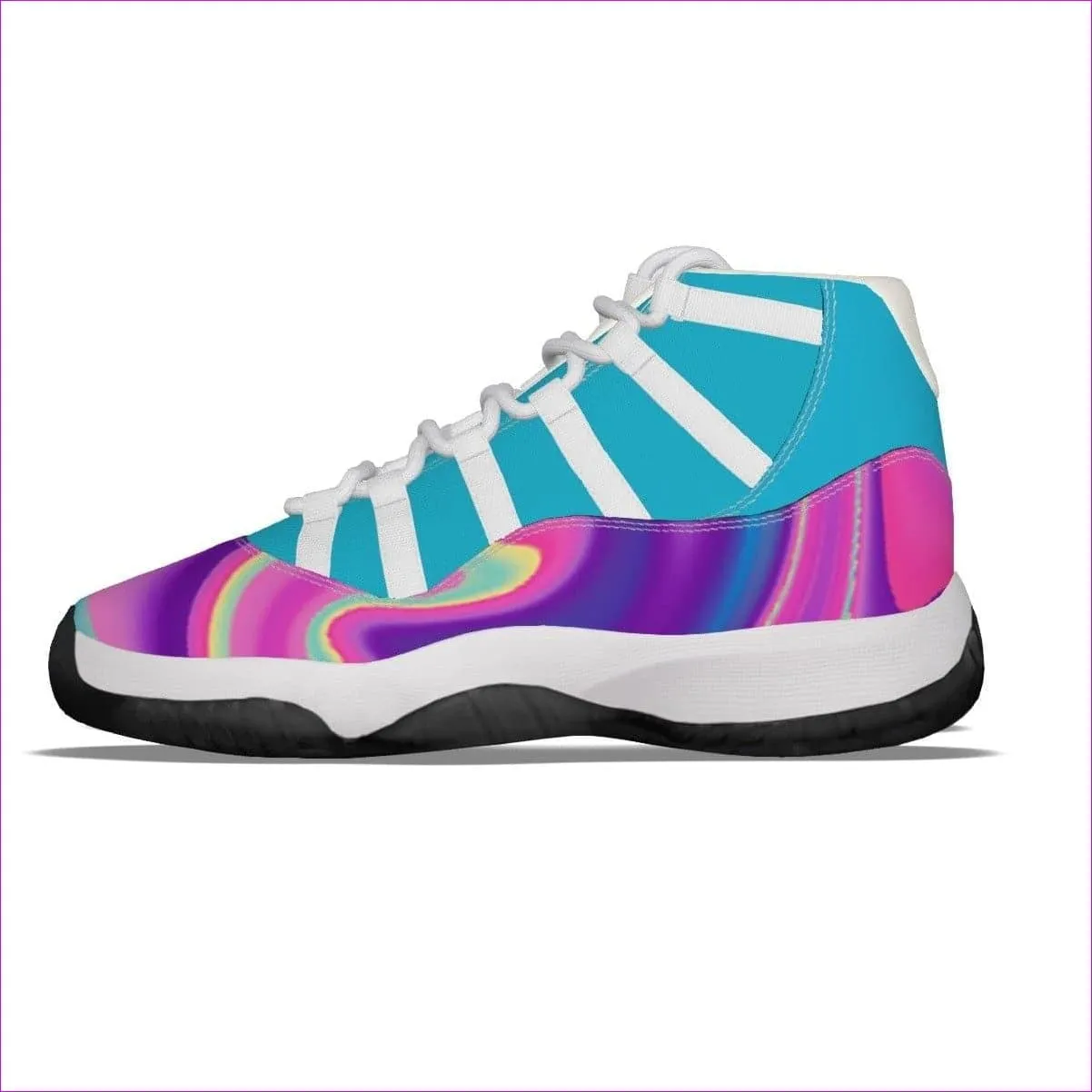 Tie-Dye Cotton Candy Air Blue Women's High Top Basketball Shoes