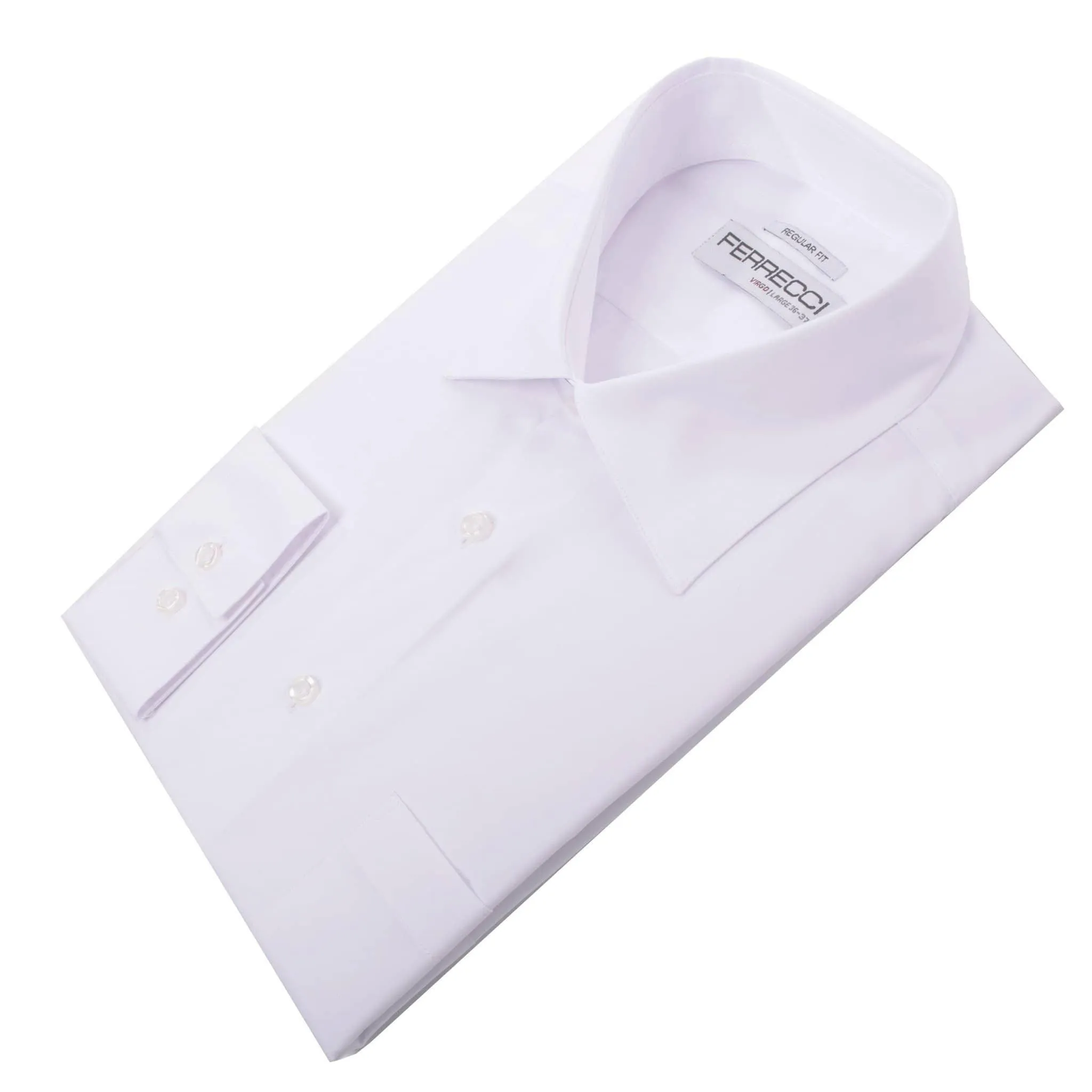 Virgo Snow Wht Reg Fit French Cuff Dress Shirt